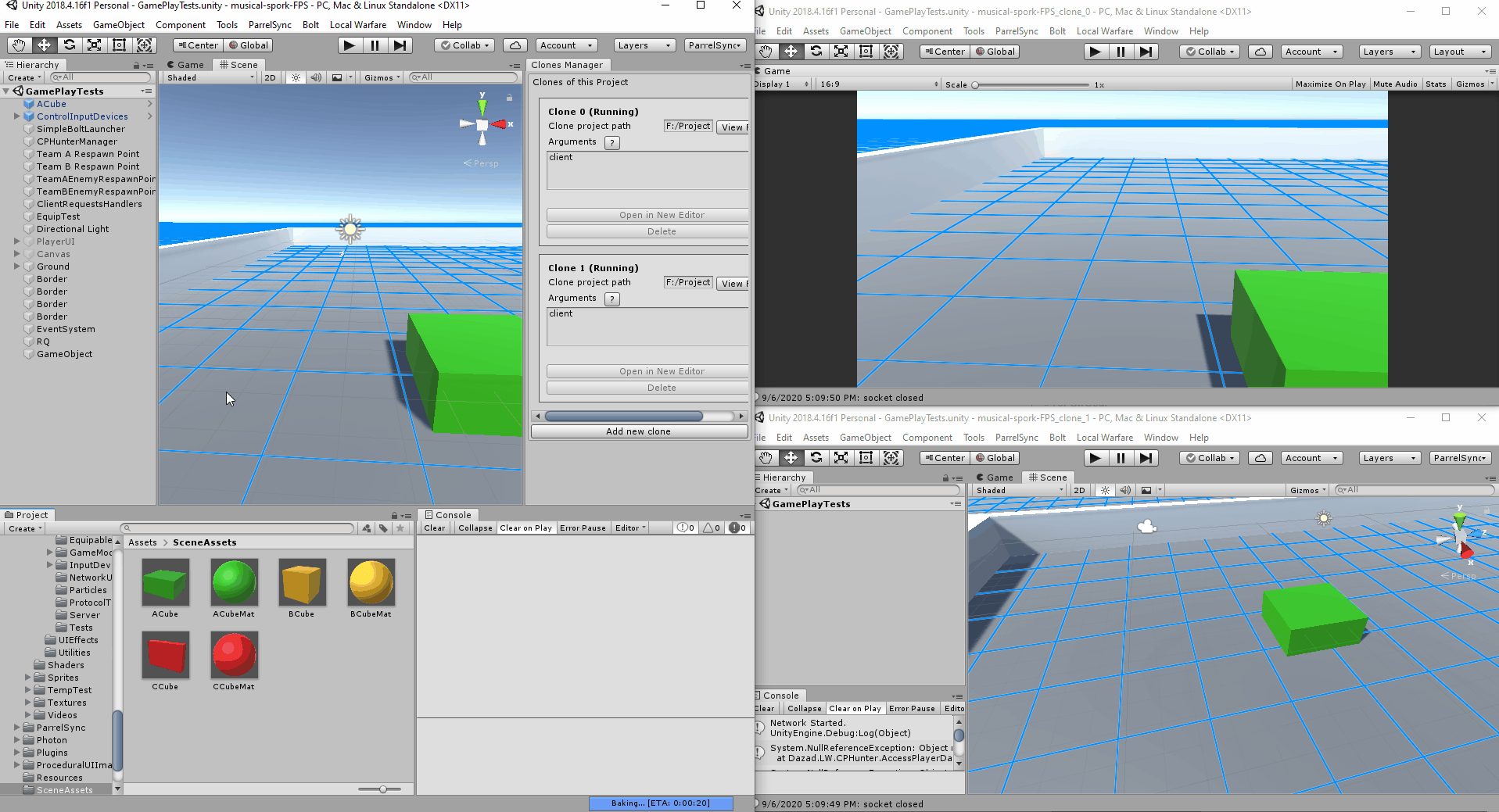  Unity  Multiplayer EDITOR  EXTENSION ParrelSync Test 